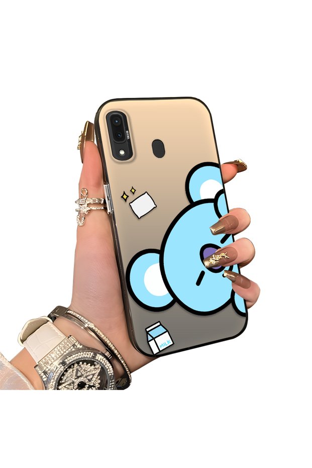 Samsung Galaxy A30/A20 Compatible Hard Acrylic Back Silicone Edge Lens Protection Double Case