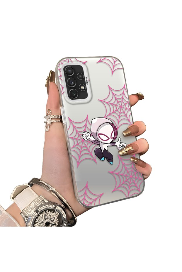 Samsung Galaxy A72 Compatible Hard Acrylic Back Silicone Edge Lens Protection Double Case