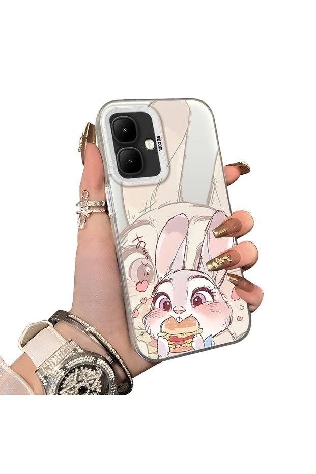 Infinix Smart 10 Compatible Hard Acrylic Back Silicone Edge Lens Protection Double Case