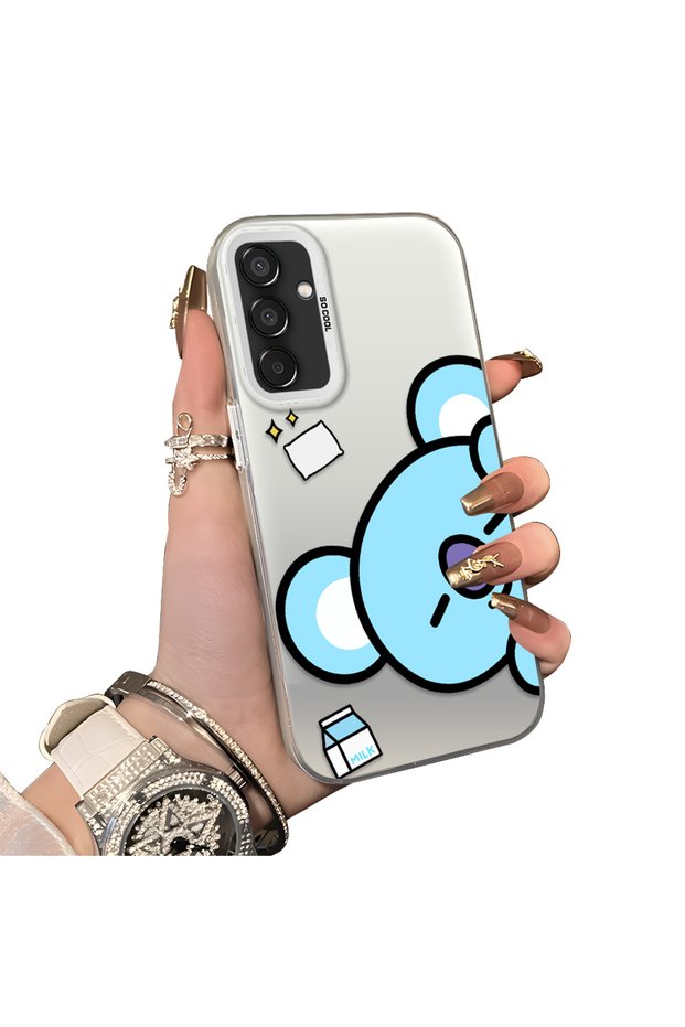 Samsung Galaxy M15 Compatible Hard Acrylic Back Silicone Edge Lens Protection Double Case