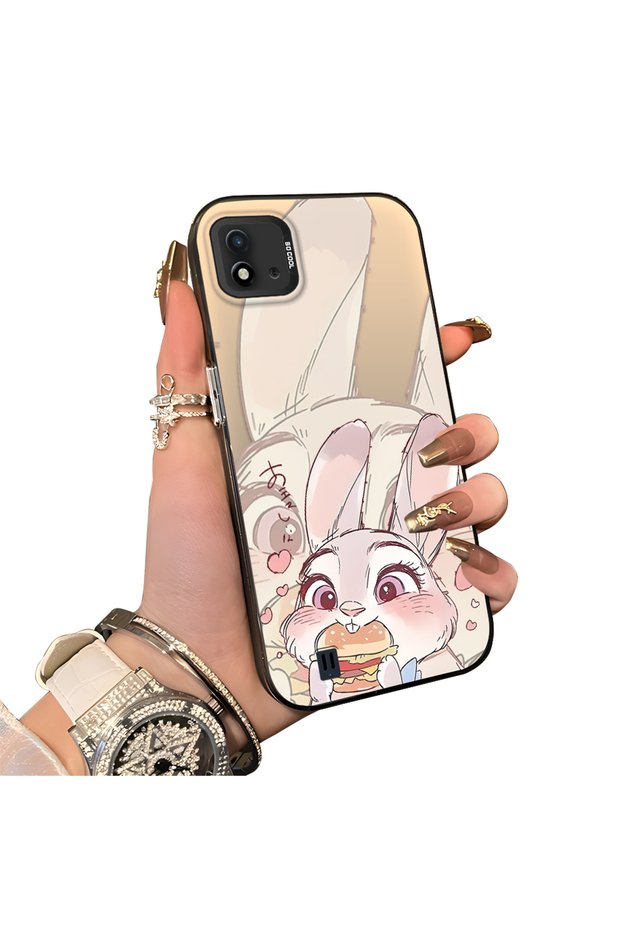 Realme C20/C20A Compatible Hard Acrylic Back Silicone Edge Lens Protection Double Case