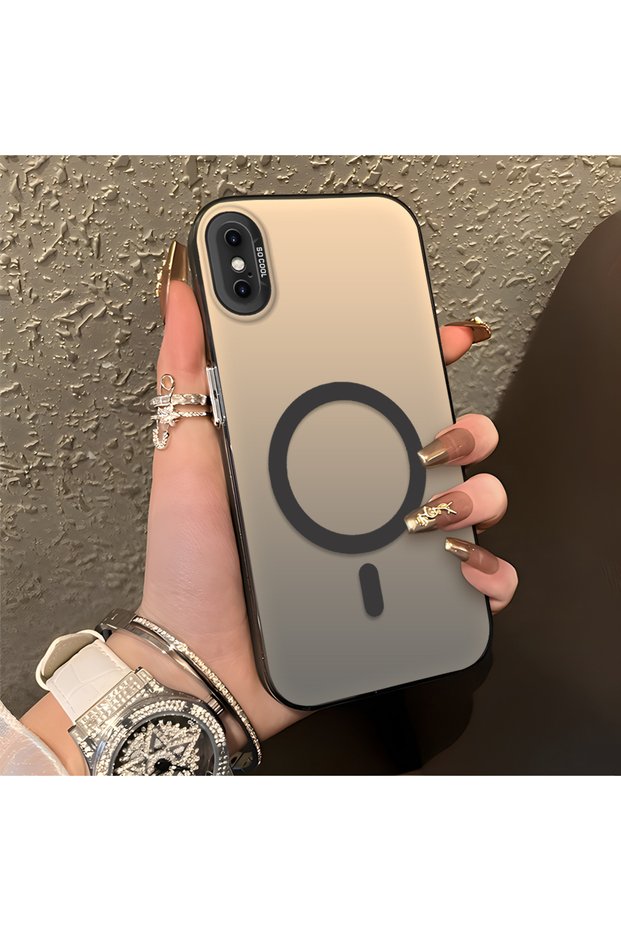 iPhone XS Max Compatible Minimal Printed Ring-Looking Hard Case, Does Not Have Magnetic Features