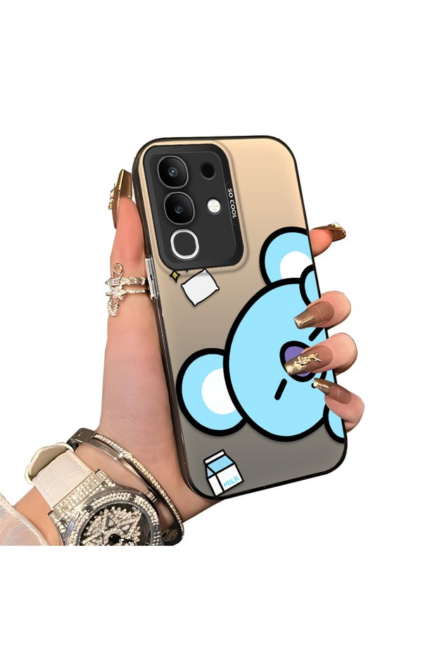 Vivo Y29 4g(V2434) Compatible Hard Acrylic Back Silicone Edge Lens Protection Double Case