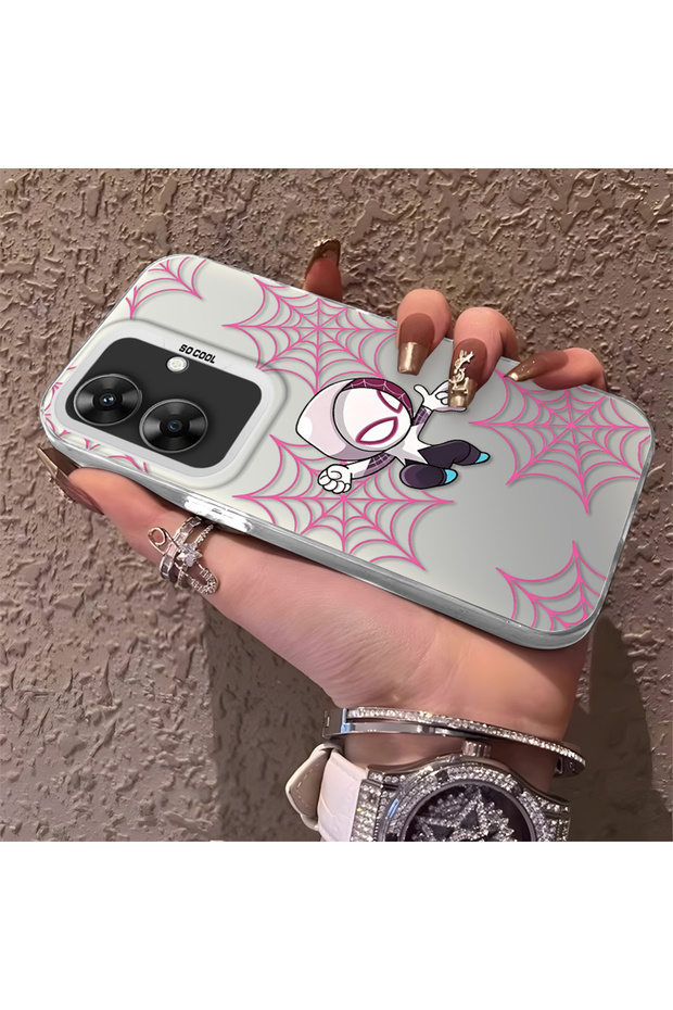 حافظة مزدوجة متوافقة مع هاتف Realme Note 60 مصنوعة من الأكريليك الصلب وحافة من السيليكون لحماية العدسة