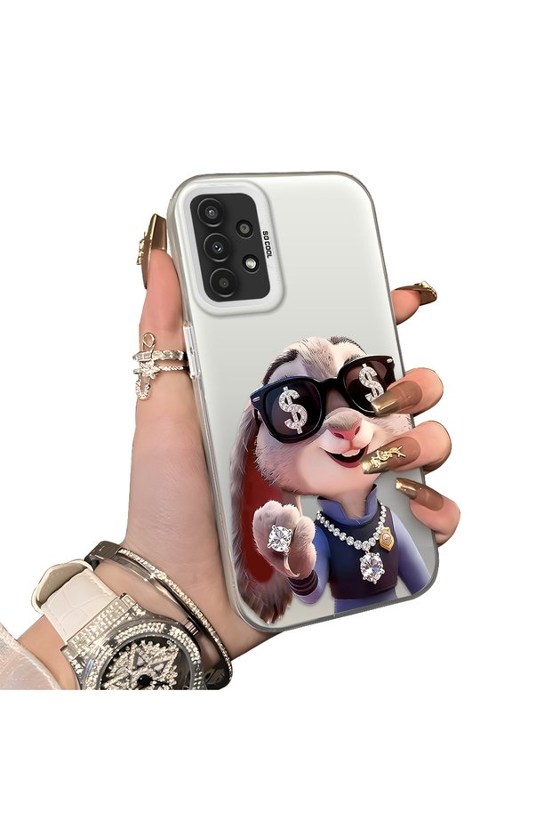 Samsung Galaxy A04S Compatible Hard Acrylic Back Silicone Edge Lens Protection Double Case