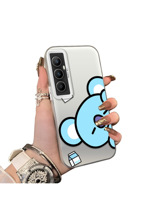 Realme C65 4g Compatible Hard Acrylic Back Silicone Edge Lens Protection Dual Case