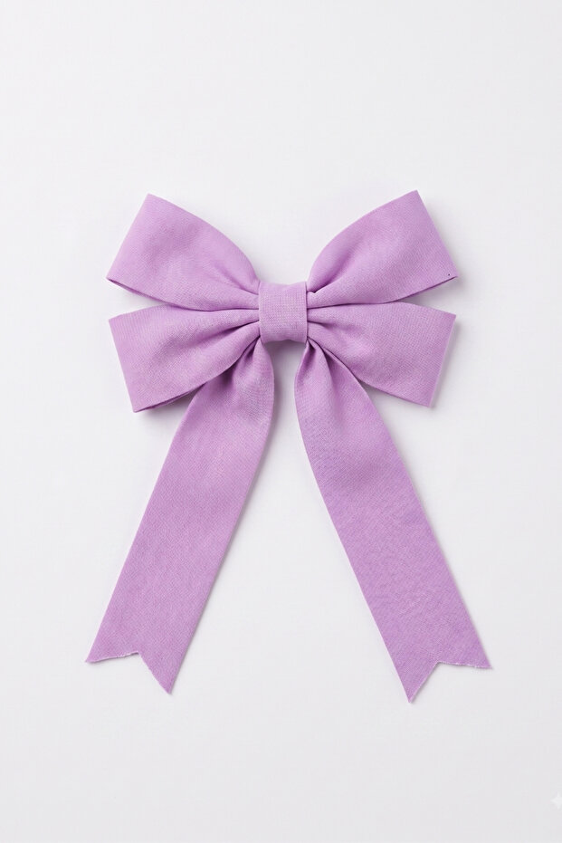 Lilac Cotton Bow Girl's Automatic Buckle