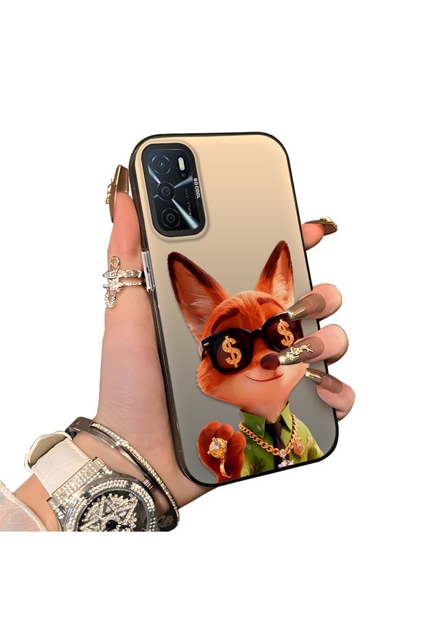 Oppo A54S Compatible Hard Acrylic Back Silicone Edge Lens Protection Double Case