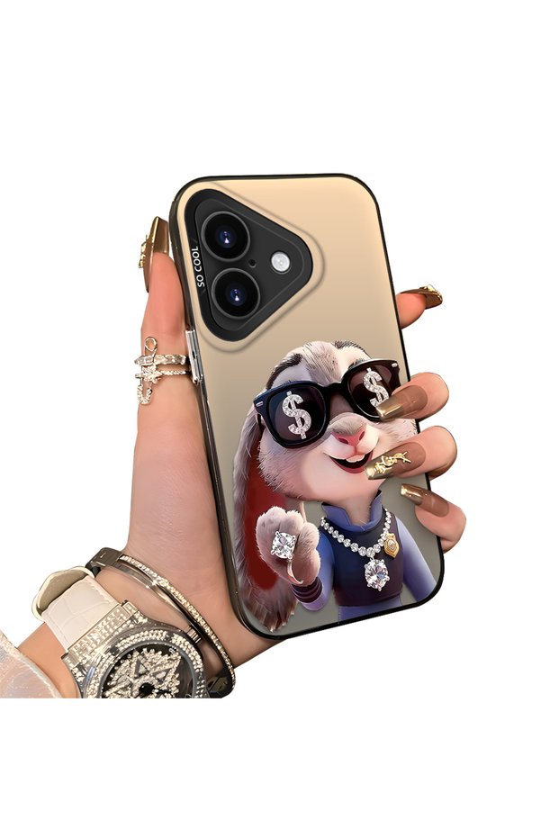 حافظة مزدوجة متوافقة مع iPhone 16 Plus، مصنوعة من الأكريليك الصلب مع حماية للعدسة من السيليكون على الحواف