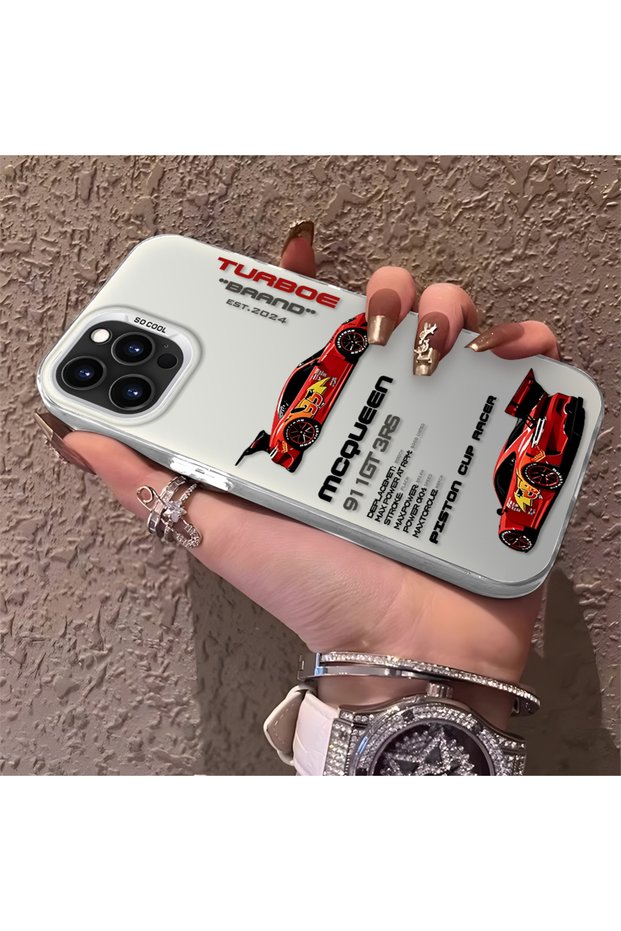 iPhone 15 Pro Max Compatible Daily Use Compatible Trendy Racing Car Case, Protective Cover