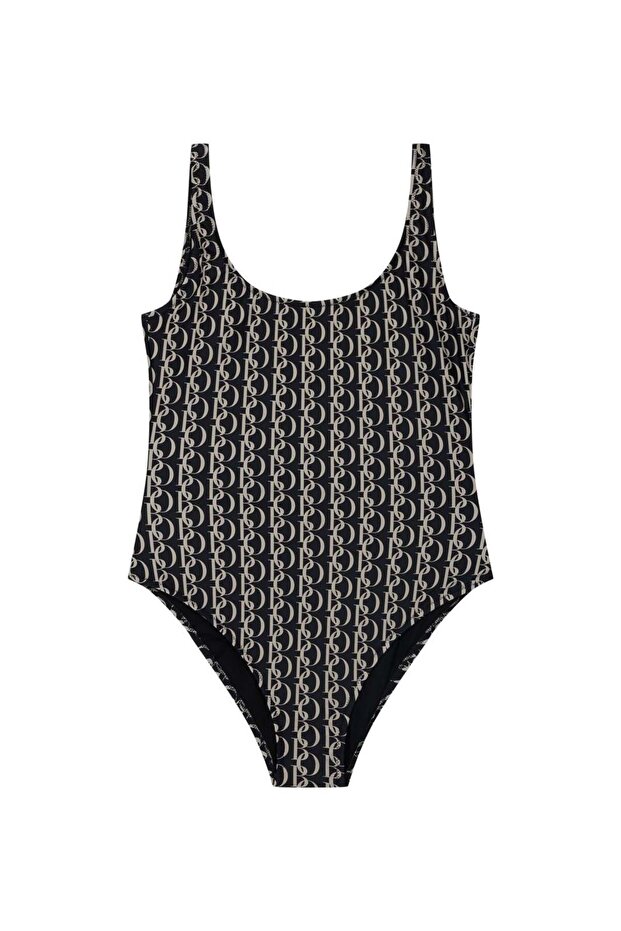 Logo Pattern Classic Swimsuit