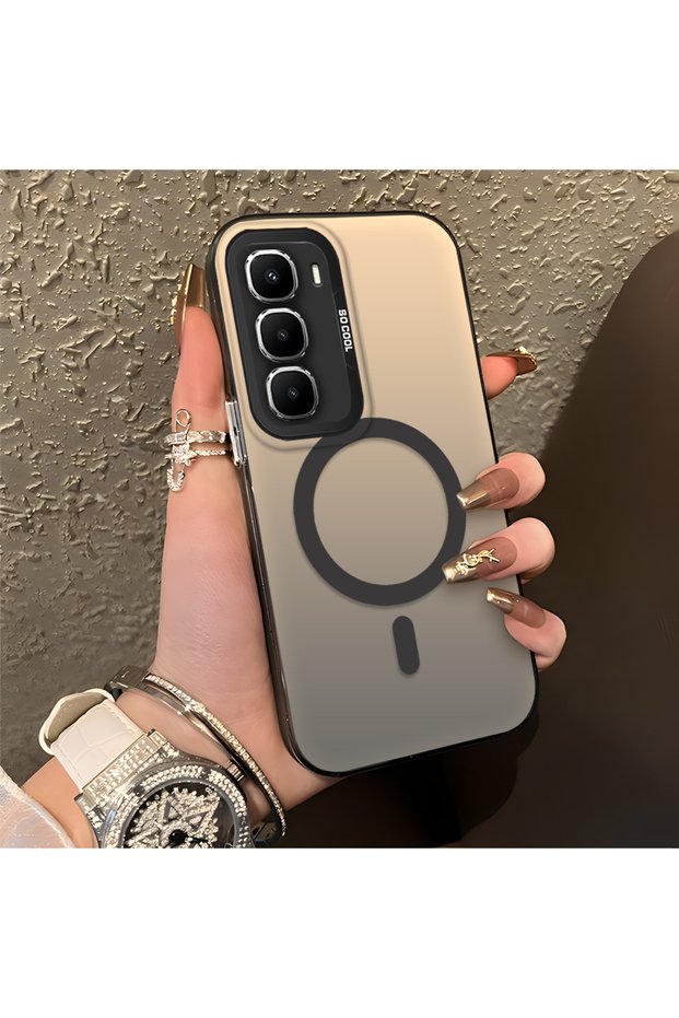 Infinix Hot 60 Pro Plus Compatible Minimal Printed Ring Appearance Hard Case, Does Not Have Magnetic Features