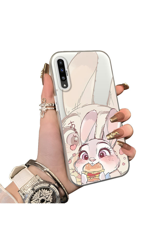 Samsung Galaxy A50/A50S/A30S Compatible Hard Acrylic Back Silicone Edge Lens Protection Double Case