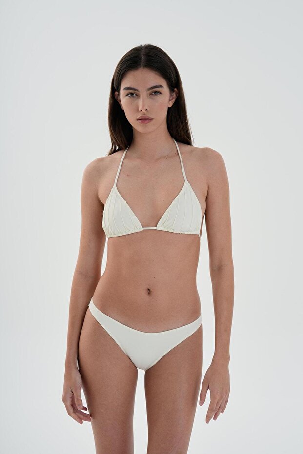 Off-White Draped Triangle Bikini