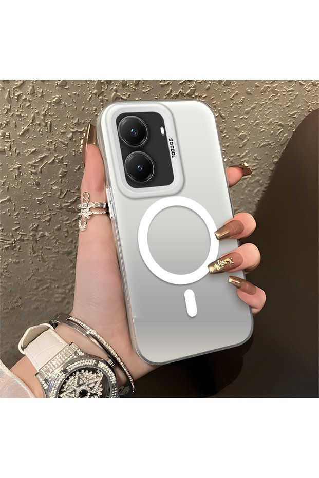 Poco X7 Pro Compatible Minimal Printed Ring Appearance Hard Case, Does Not Have Magnetic Features
