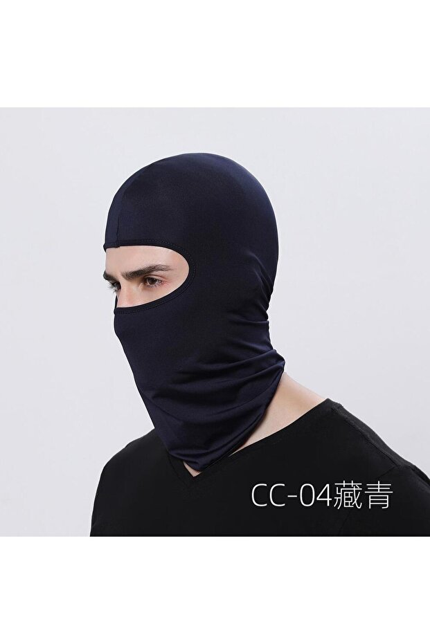CC04-Dark Blue Outdoor Cool Sunscreen Balaclava Motorcycle Face Mask Lycra Moto Biker Wind Cap Mask