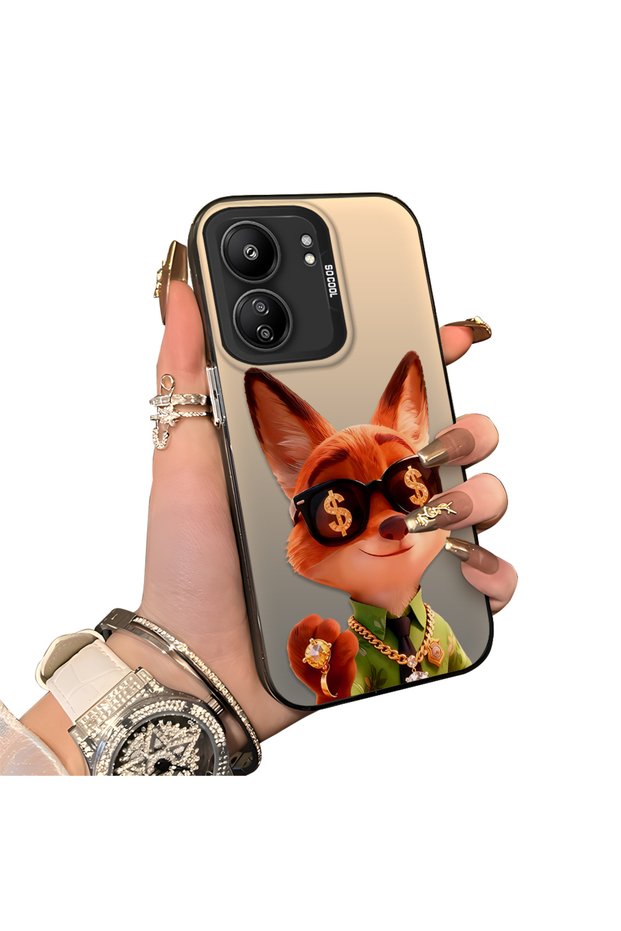 حافظة مزدوجة متوافقة مع هاتف Xiaomi Poco C65 مصنوعة من الأكريليك الصلب وحافة سيليكون لحماية العدسة