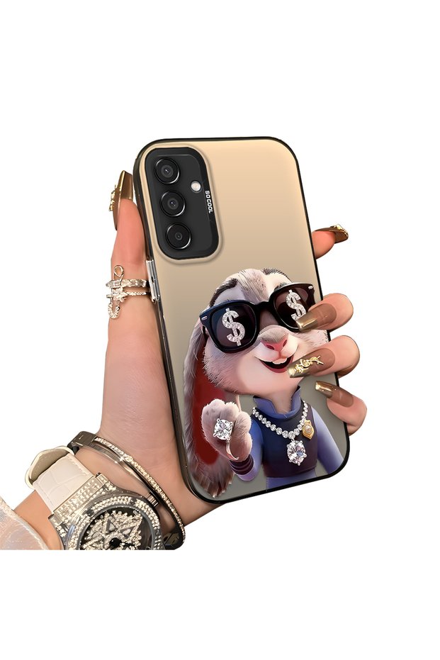 Samsung Galaxy M15 Compatible Hard Acrylic Back Silicone Edge Lens Protection Double Case