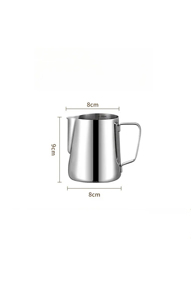 350ML Original Coffee Milk Frother Jug with Scale 304 Stainless Steel Streamlined Pointed Mouth High