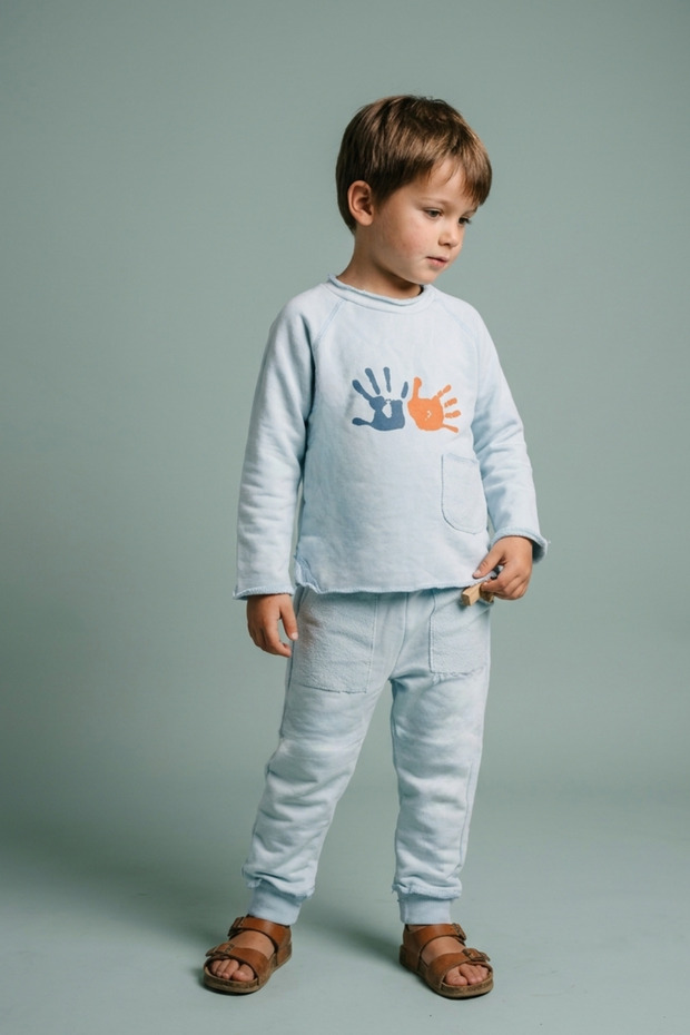Boy's Hand-Printed Pocket Jogger Tracksuit Set