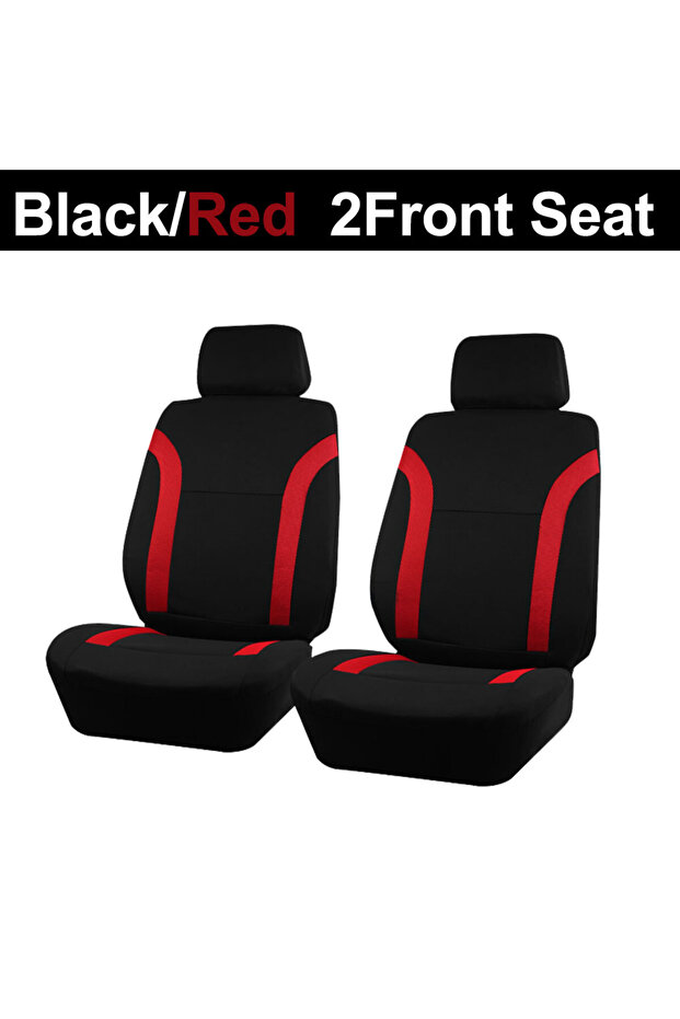 Red 2 front seat Universal Breathable Car Seat Covers Air Mesh Fabric Splicing With Polyester Fabric