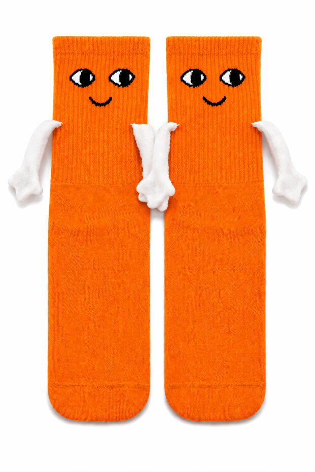 Orange Hand-In-Hand Unisex Socks
