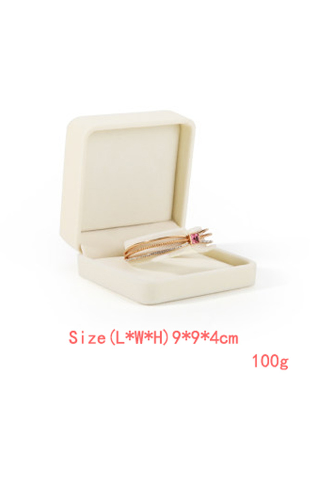 Bracelet Box High Quality Beige Velvet Jewelry Box Ring Earring Holder Pendant Necklace Container Je