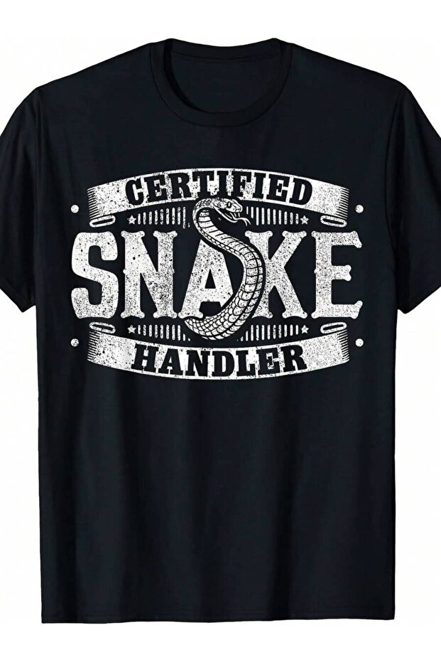 تي شيرت مطبوع عليه "Certified Handler - Snake"