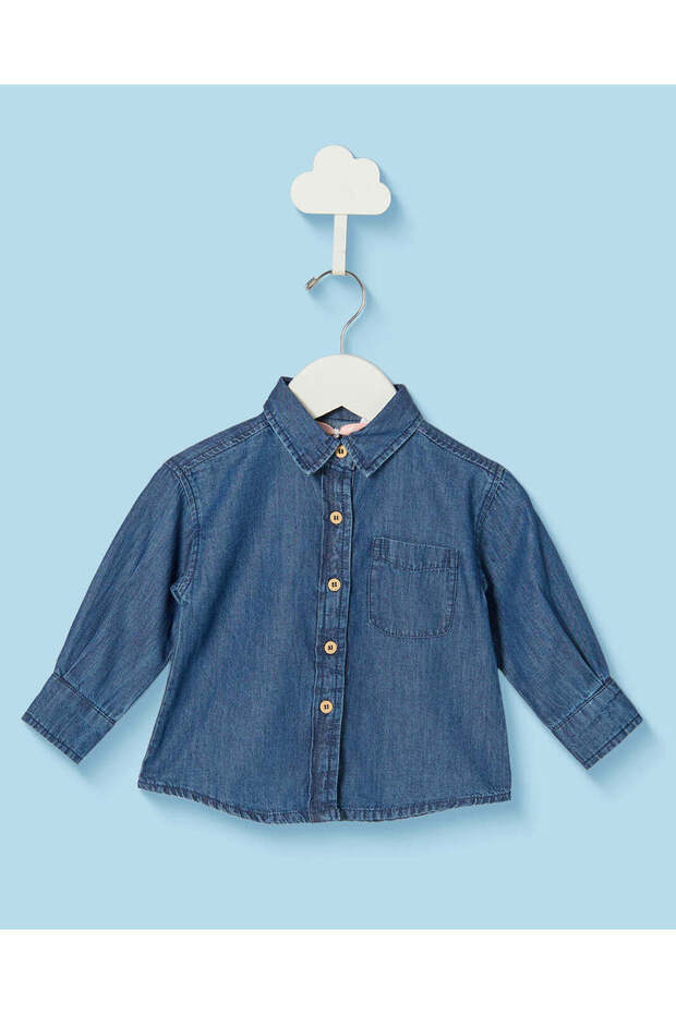 Infant Girls Navy Denim Blouse