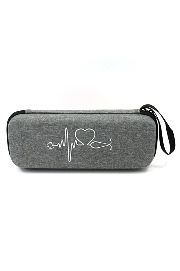 Gray EVA Travel Portable Medical Stethoscope Storage Box First Aid Kit Mesh Pockets Case for 3M Litt