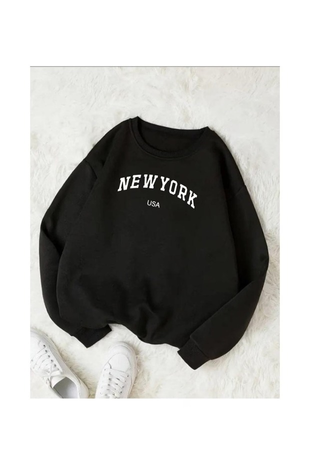 New York Printed Crewneck Sweatshirt