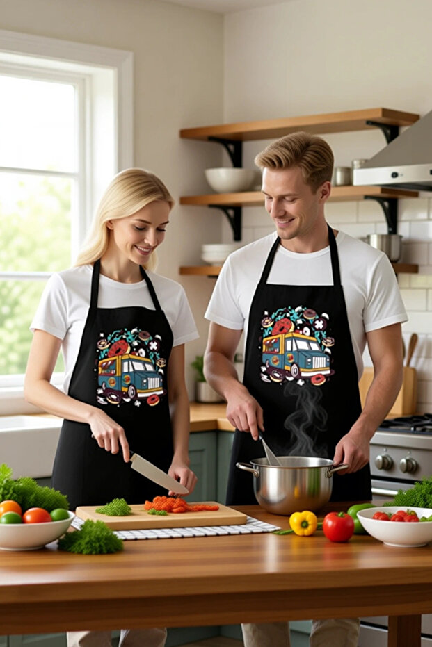 Unisex Kitchen Chef Apron Donut Printed Graphic Pattern Relaxed Fit Halter Neck Casual Modern