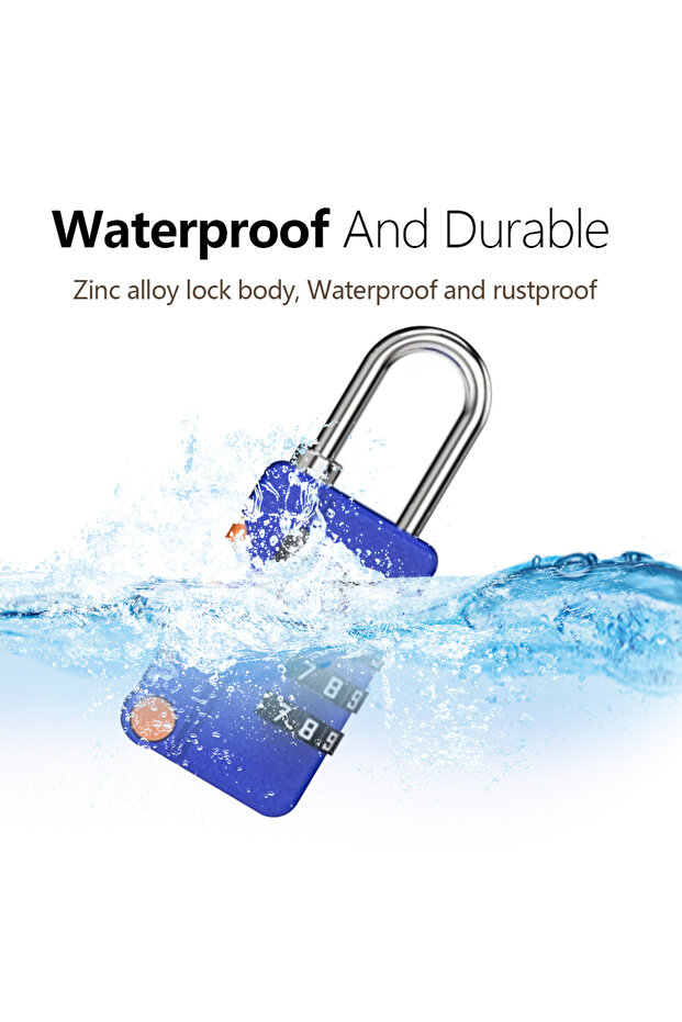 Blue 4 Digit Code Combination Padlock Travel Luggage For CASE Lock Keyless Shackle Lock For Backpack