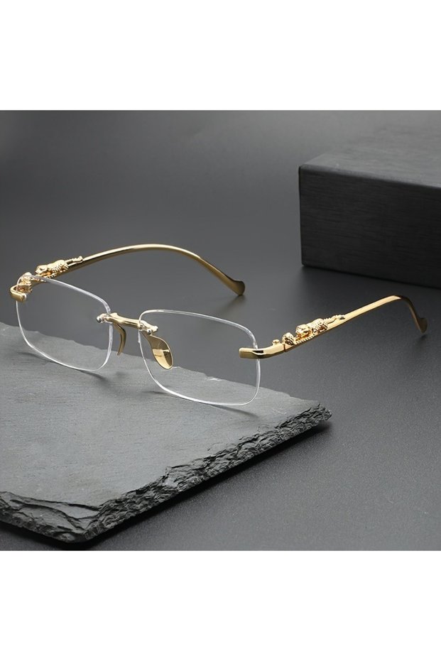 transparent Perfect Fashion Leopard Decor Unframed Men's and Women's Sports Glasses Suitable for Hol