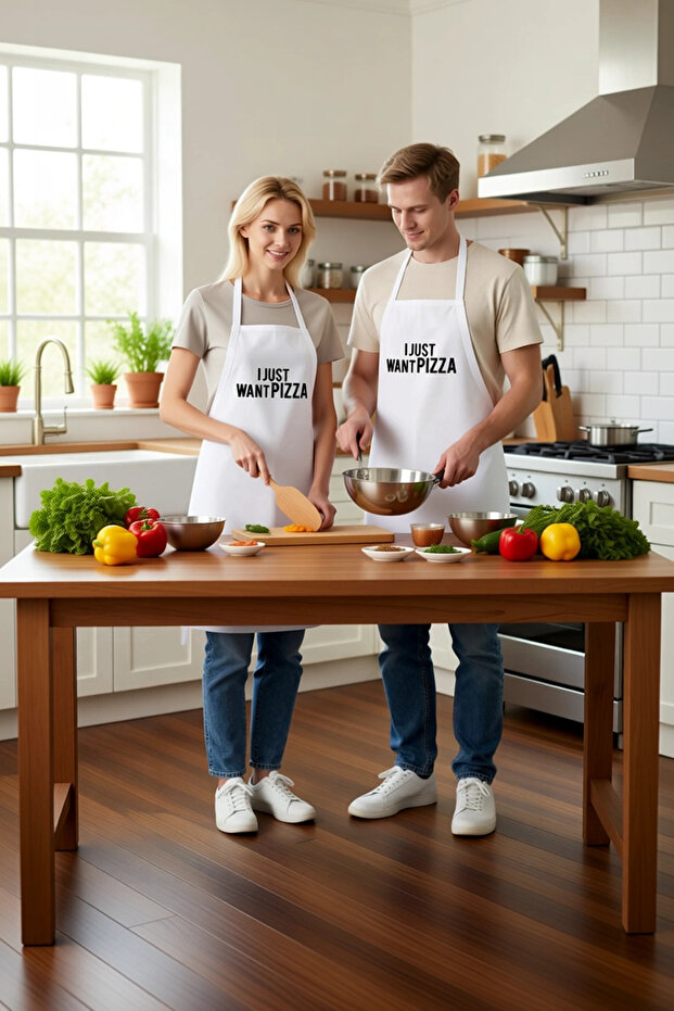 Men's Unisex Kitchen Chef Apron Pizza Printed Halter Neck Pocketed Relaxed Fit Daily Modern Stylish Elegant
