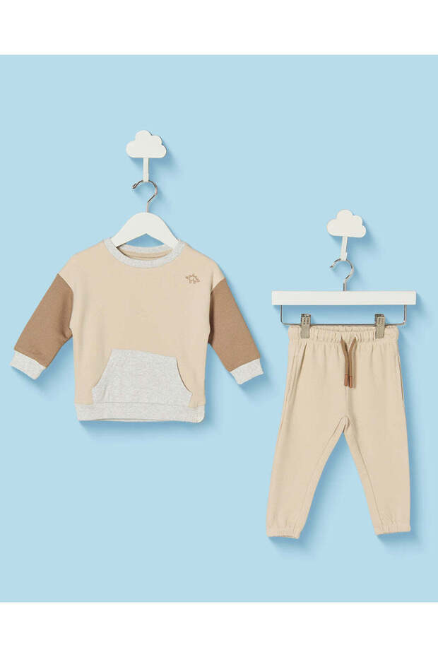Infant Boys Beige Jogging Suit