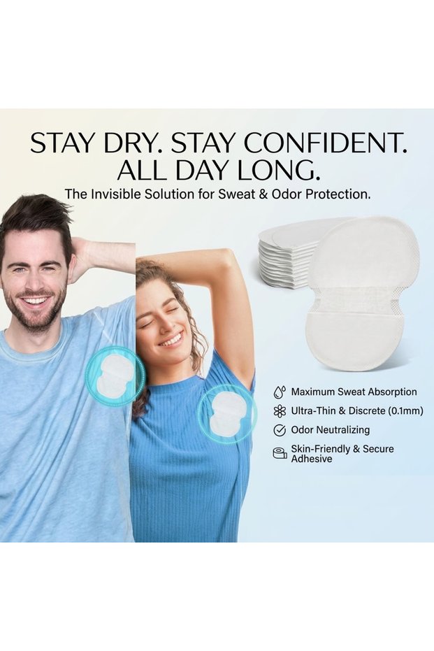 10 Pcs Underarm Sweat Pads Sweat Absorbing Stickers Invisible Comfortable Sweat Pads