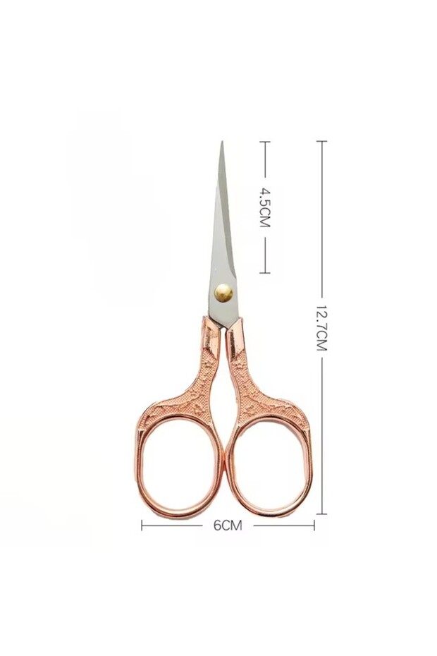 Rose gold Sharp Durable Stainless Steel Antique Scissors Professional Fabric Embroidery Vintage Tail