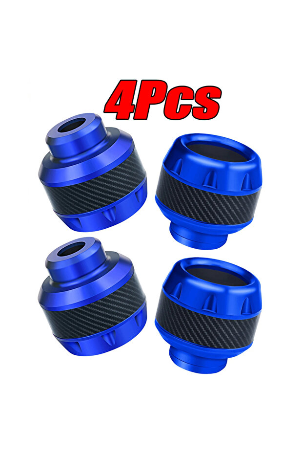 4Pcs Blue 4Pcs Aluminum Alloy Motorcycle Crash Protector Scooter Wheel Front Fork Frame Falling Prot