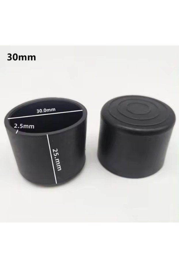 16 Pcs 30mm Round Rubber Chair Leg Pad 6-32mm Furniture Leg Table End Plug Pvc Silent Anti-Slip Floo