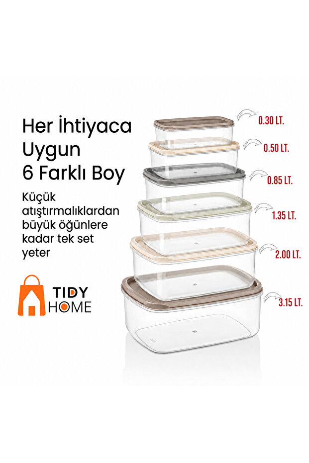 6 Pieces Storage Containers Deep Freezer Refrigerator Organizer Food Storage Set