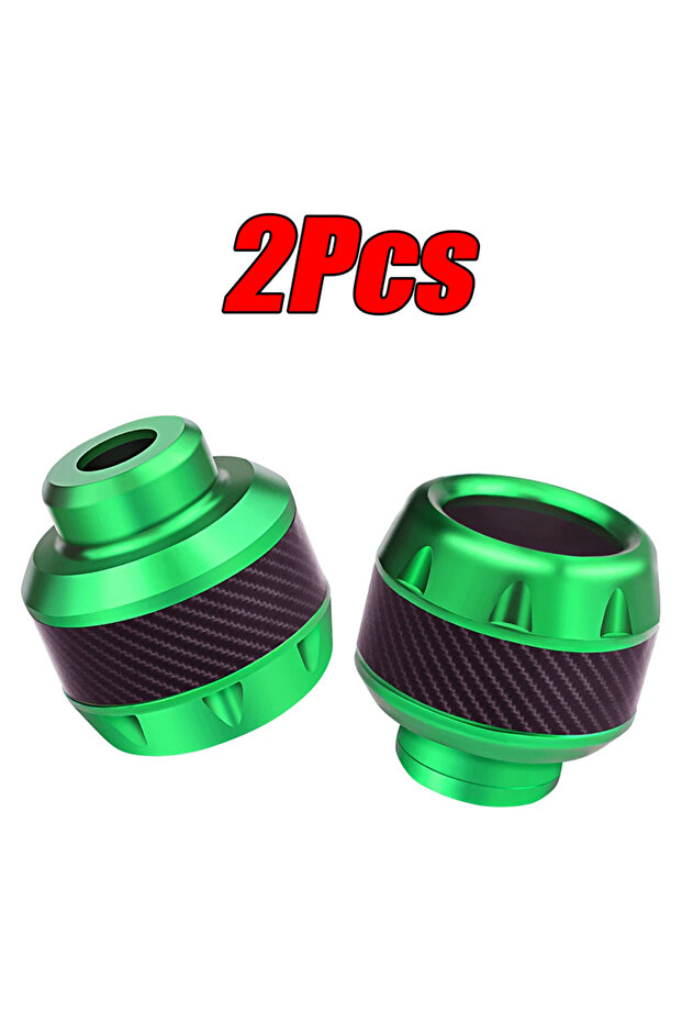2Pcs Green 4Pcs Aluminum Alloy Motorcycle Crash Protector Scooter Wheel Front Fork Frame Falling Pro