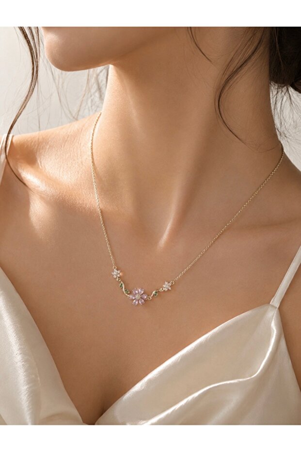 Lotus Pembe çiçek Kolye