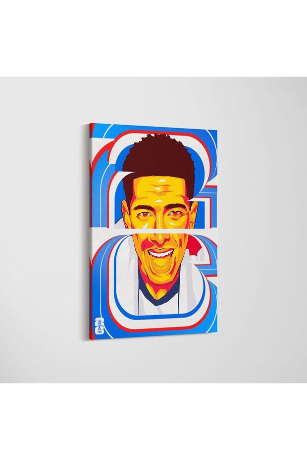 Jude Bellingham England A3 Football Pop Art Canvas with Outer Frame