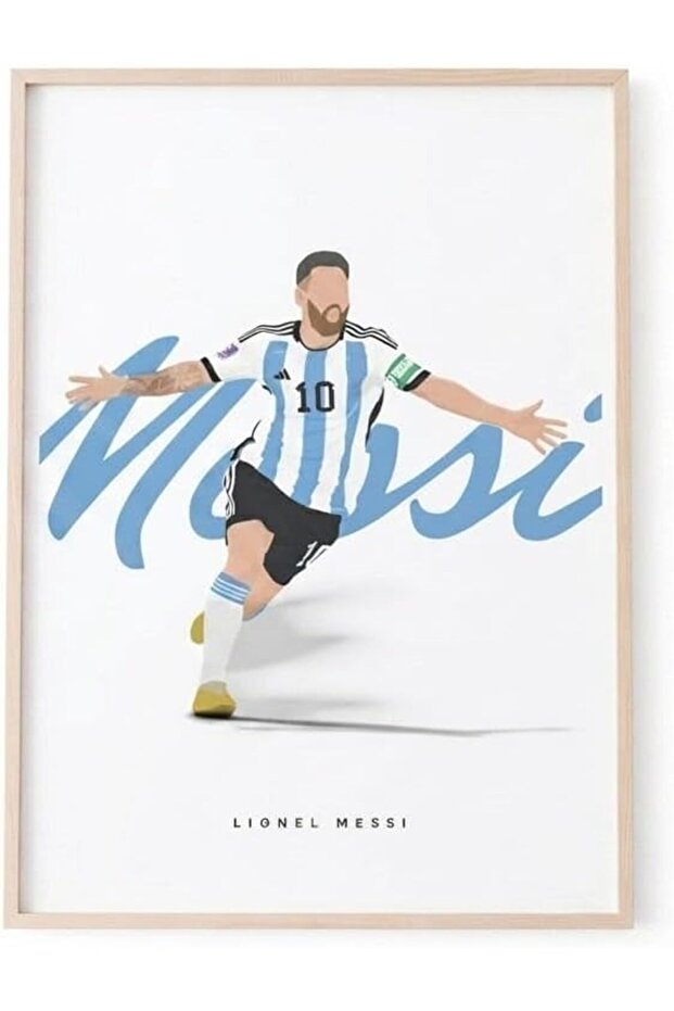 Football Player Wall Art A4 Canvas Print, Soccer Poster with Outer Frame