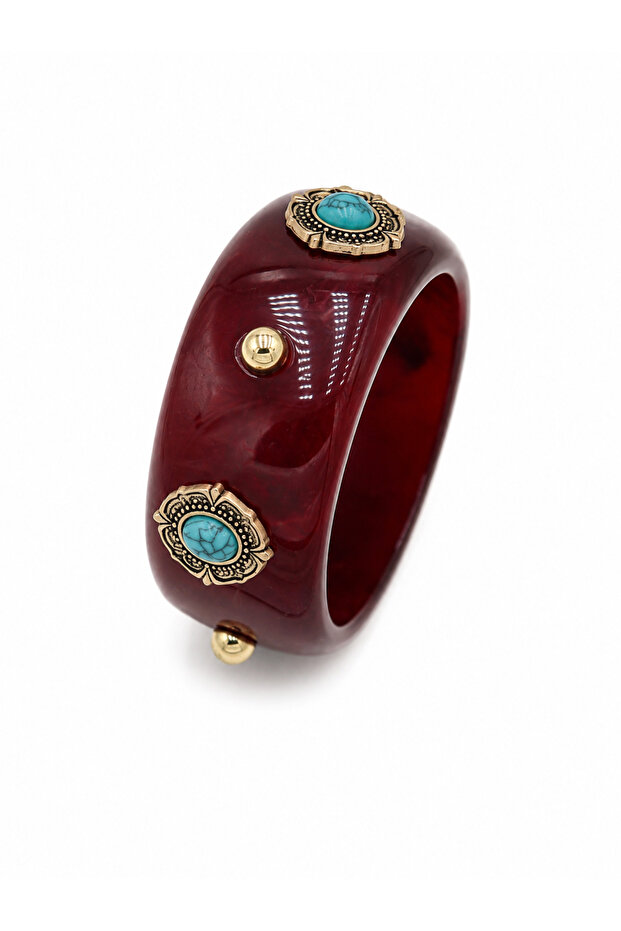 Bone turquoise stone burgundy bracelet