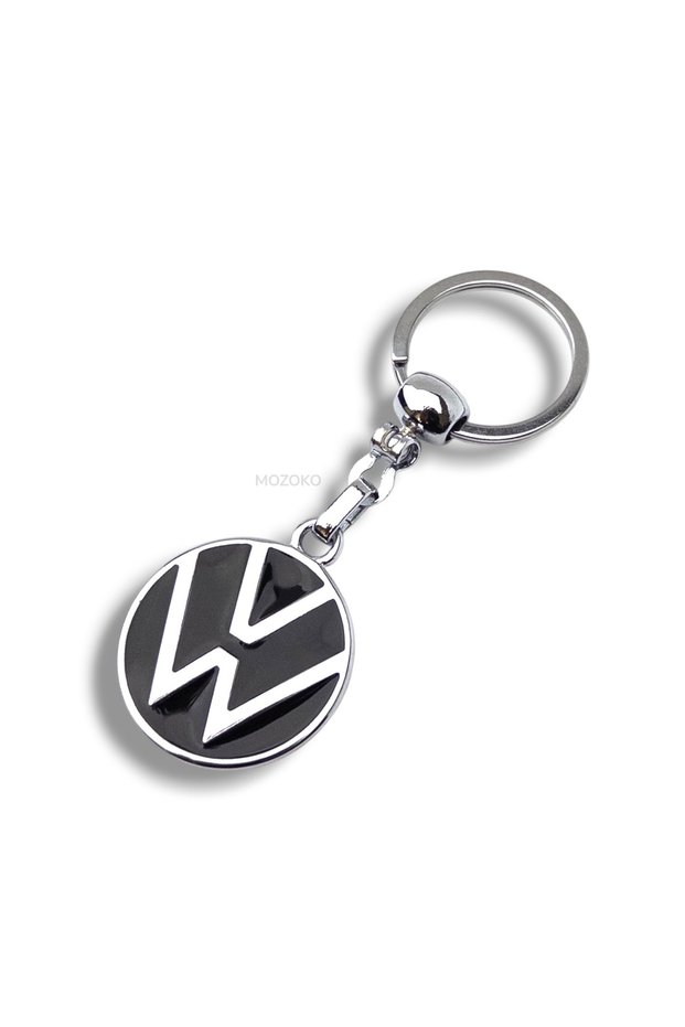 High-Quality Volkswagen Compatible Mineli Chrome-Plated Metal Car Keychain, Dual-Sided Logo, Gift Car Keychain