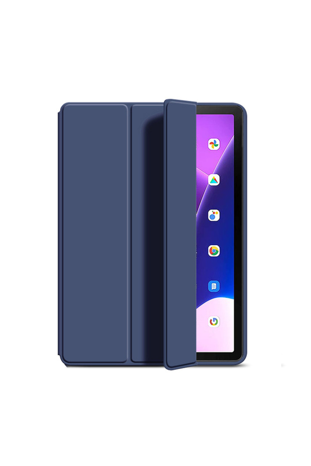 جراب M10 Plus الجيل الثالث 10.6 بوصة، لون أزرق داكن، لجهاز Tab M10 Plus الجيل الثالث TB125FU وTB-128FU، غطاء ثلاثي الطي من البولي يوريثان، مقاس 10.61 بوصة