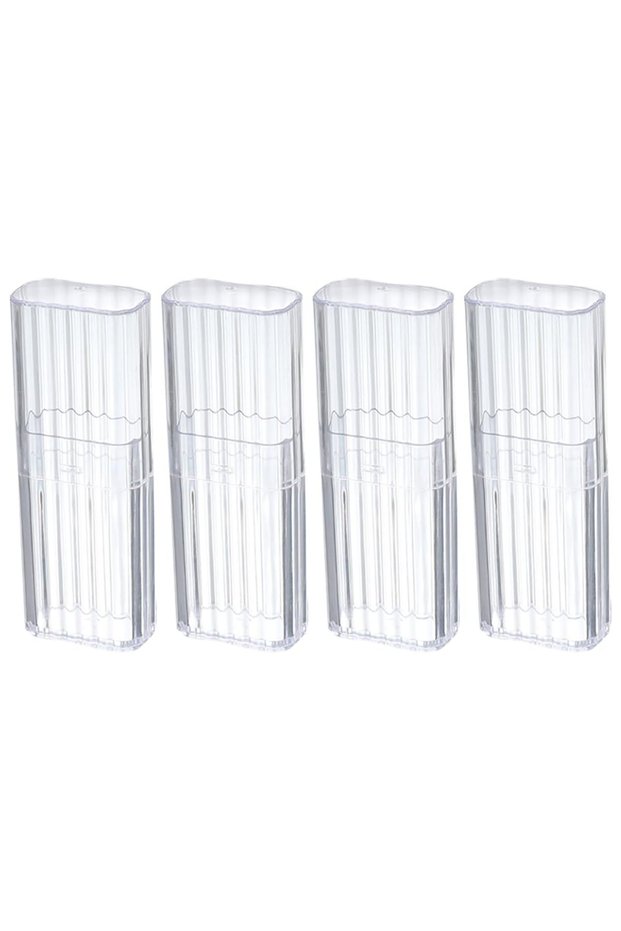 4 Pack Clear Mini Portable Dental Floss Storage Box, Flosser Band-Aid Toothpick Holder Cotton Swab B