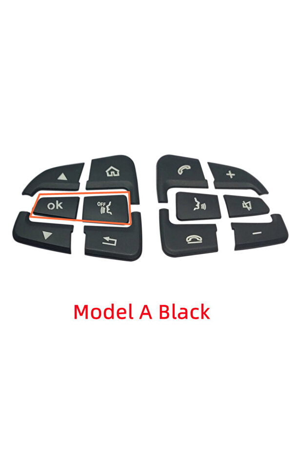 Model A Black Car Steering Wheel Button Covers Trim Stickers Fit For Mercedes Benz GLC X253 C Class